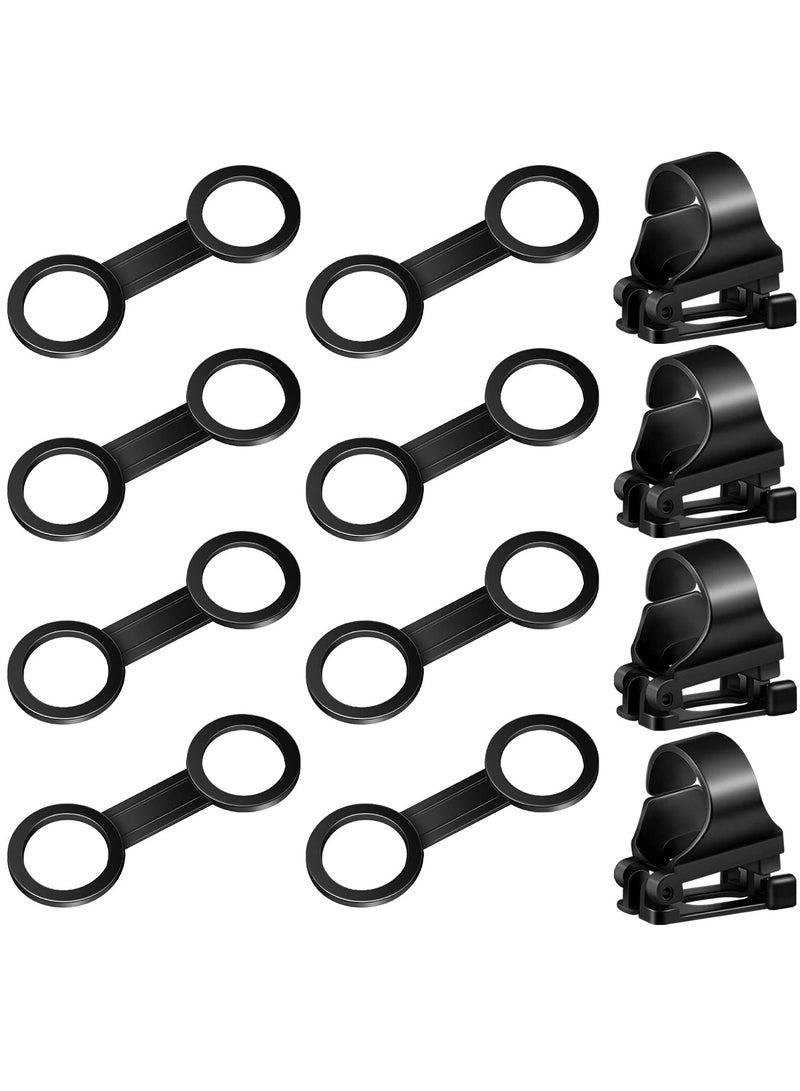 Snorkel Clip Diving Universal, Silicone Clip Diving Snorkel Bracket Plastic Clip, Mask Snorkel Clip Diving Accessories Snorkeling Equipment (12 Pcs, Black)