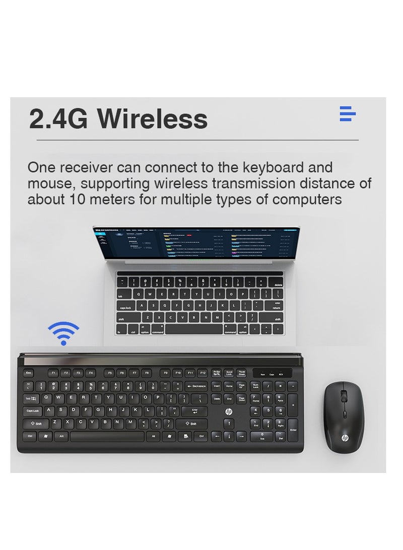 CS500 wireless keyboard and mouse combo with 104 keycaps keyboard, plug & play, ergonomic design mouse for office home computer pc laptop WHITE