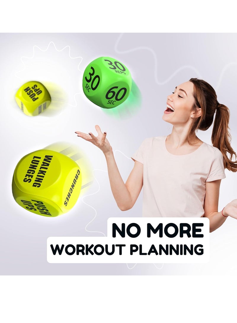 4pcs Workout Dice - Fun Exercise Dice for Solo or Group Classes, 6-Sided Foam Fitness Dice Great Dynamic Exercise Equipment