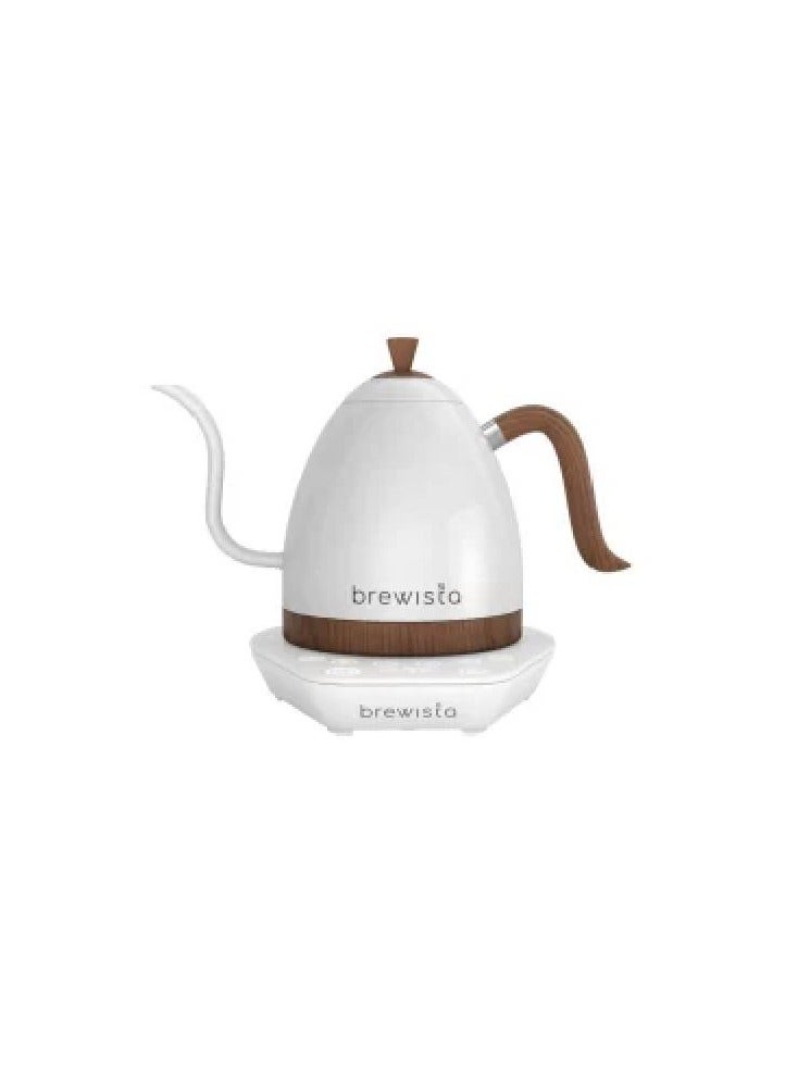 Artisan Electric Coffee Kettle with Gooseneck Spout, Perfect for Pour-Over Coffee and Tea Brewing, Precision Temperature Control, Digital Display, Flash Boil and Keep Warm Setting, Stainless Steel Body, 1L - Matte White