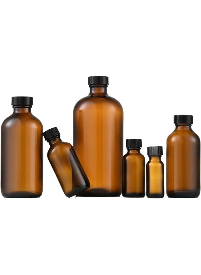 Brown Glass Bottle With Conical Inner Leakproof Cap 60Ml 3.9X3.9X 9.4 Cm Set Of 12  Pieces