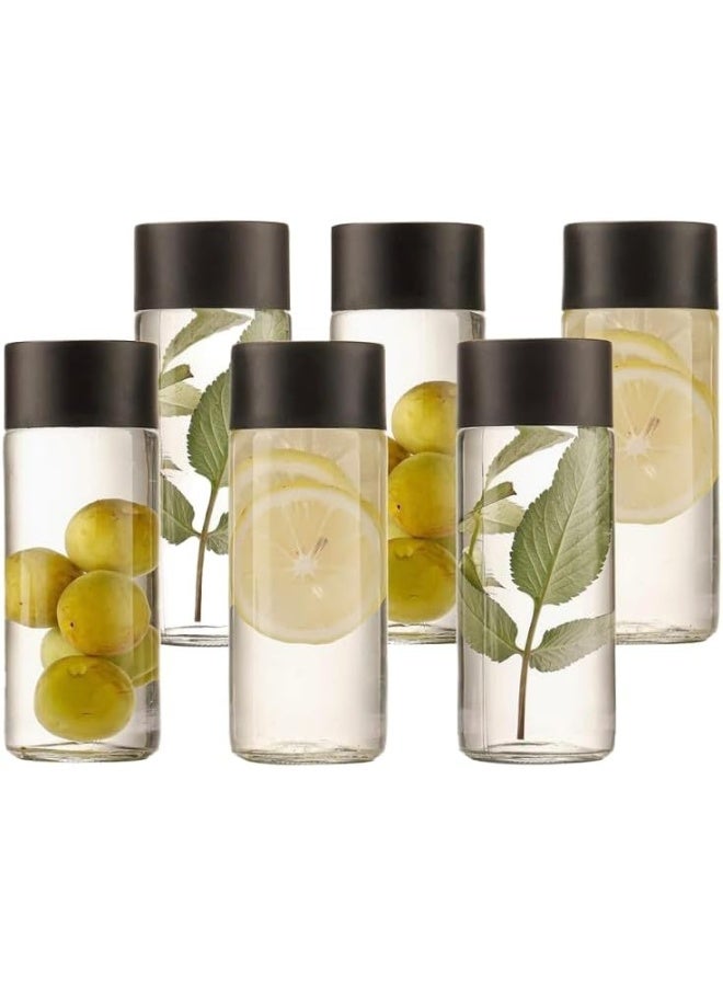 Round Glass Bottle With Plastic Screw Cap For Juice  And  Drinks 250Ml 5.5 X5.5X 15 Cm Set Of 12  Pieces