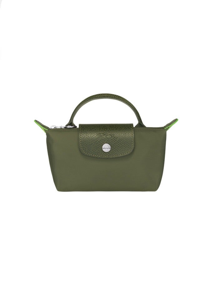 Longchamp Women's Classic Fashion Versatile Mini Makeup Bag Handbag Shoulder Bag Handheld Small Bag Forest Green