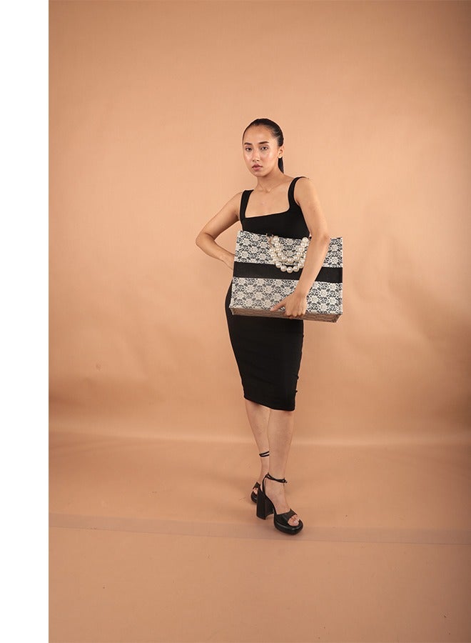 Audrey Lace Tote Bag Black