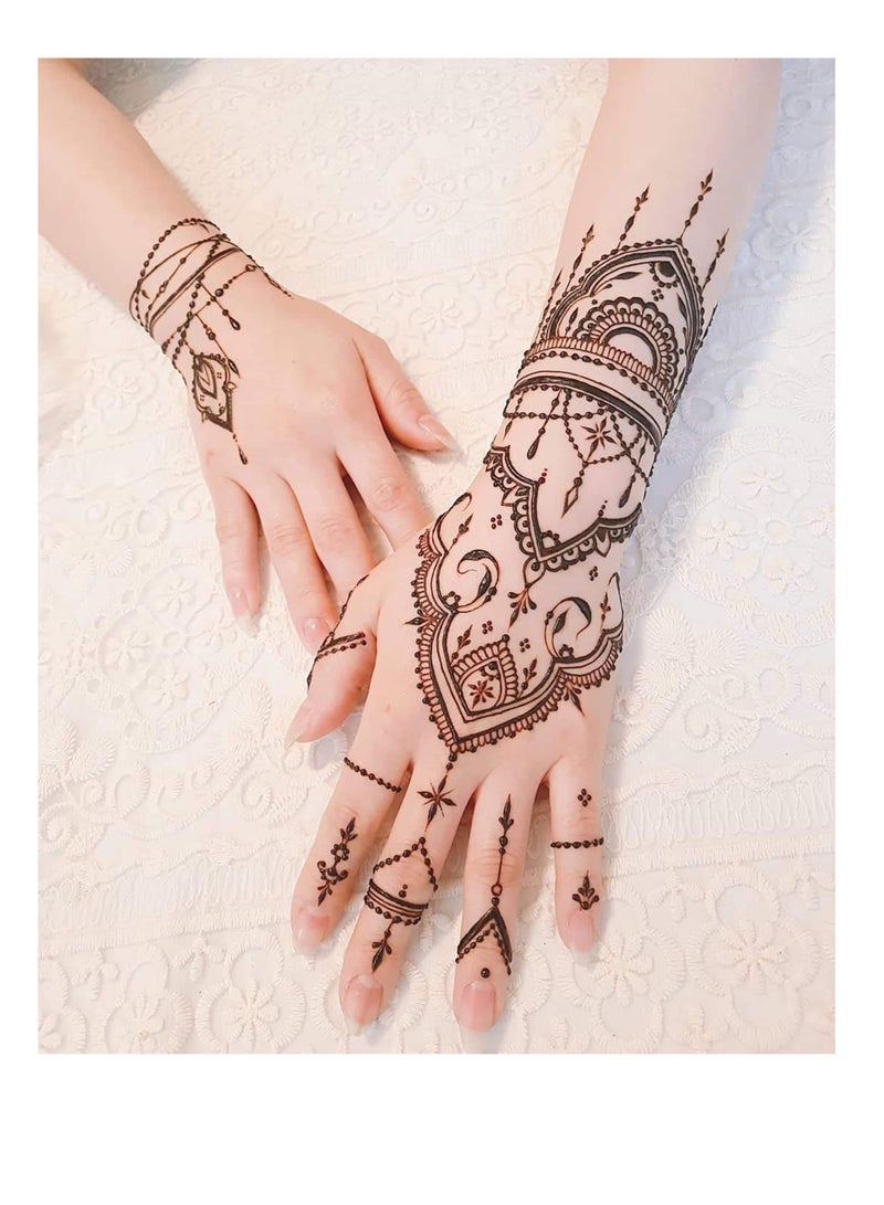 Temporary Tattoo Stencils, 12 Sheets of Self-Adhesive Henna Designs, Reusable Body Art Stickers for Kids and Adults, Creative Painting Templates