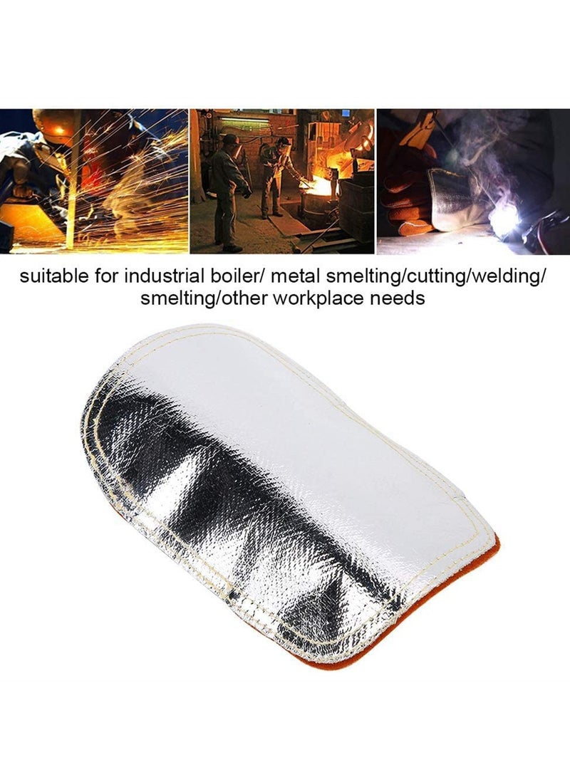 Welding Gloves and Pad Aluminized Heat Resistant Glove Pad Fireproof Gloves Pad High Temperature Hand Guard Shield for Enhanced Hand Protection