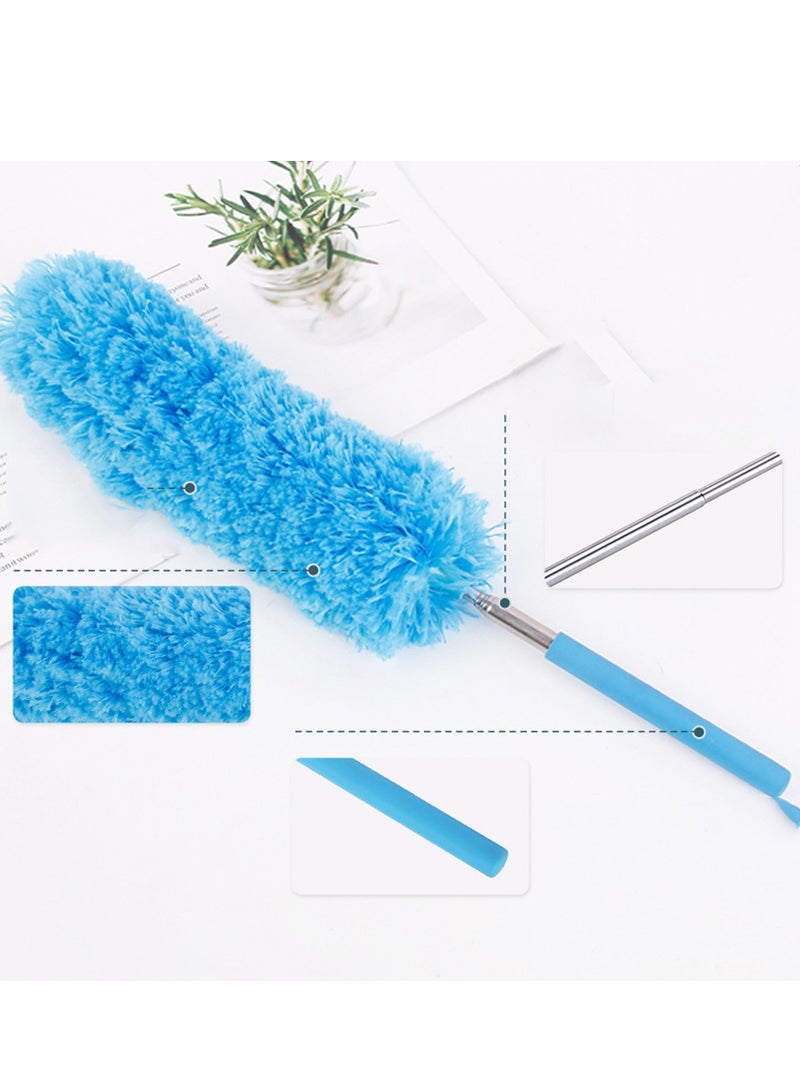 Microfiber Duster for Cleaning 3 Pieces Feather Duster with Extendable Pole Bendable Static Duster for Office Car Window Furniture Ceiling Fan Clean home