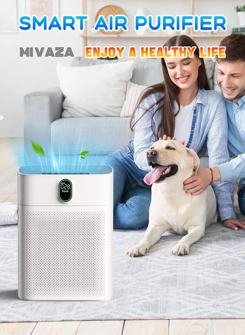 Smart Air Purifier - PM2.5 Digital Display - Air Cleaner with HEPA Filter - Deodorization, Sterilization, Remove Formaldehyde - Essential Appliances for Home and Office - HY4866