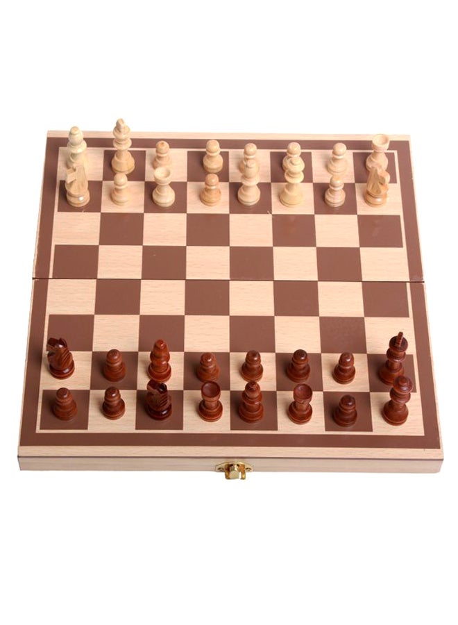 Folding Wooden Chess Set With Magnet Closure 15.7 x 15.7inch