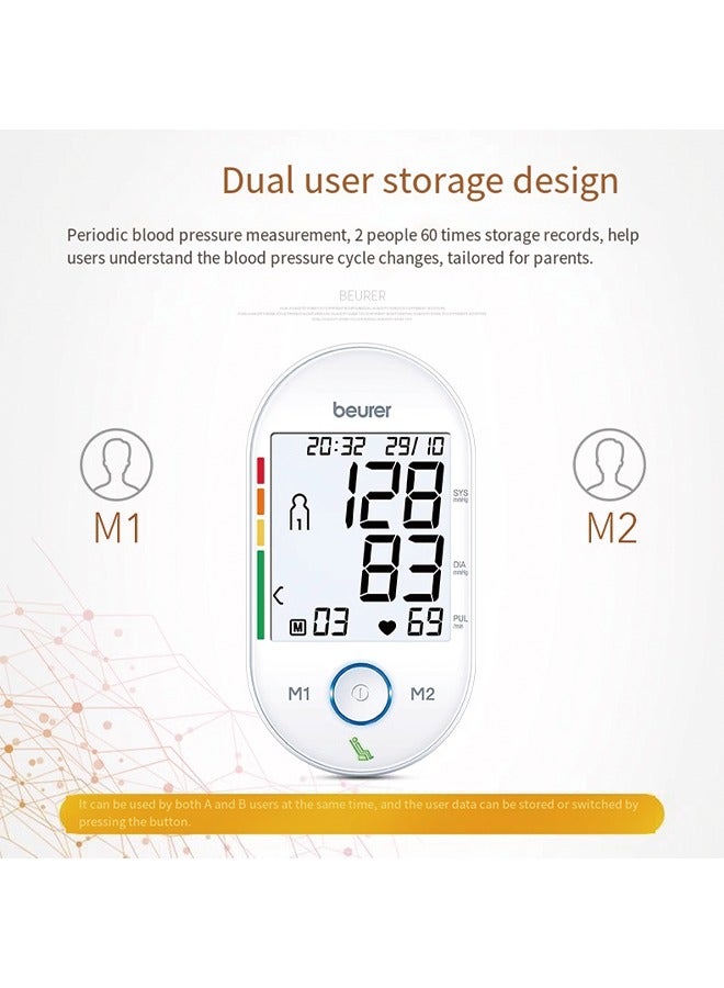 Beurer BM55 Upper Arm Blood Pressure Monitor – Home Use Electronic Blood Pressure Measuring Device for Elderly