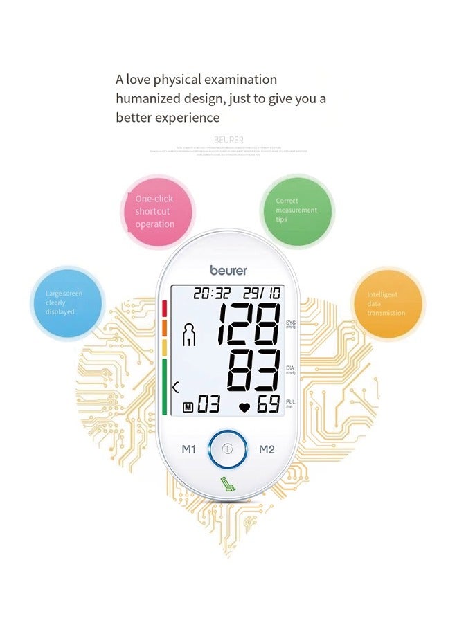 Beurer BM55 Upper Arm Blood Pressure Monitor – Home Use Electronic Blood Pressure Measuring Device for Elderly