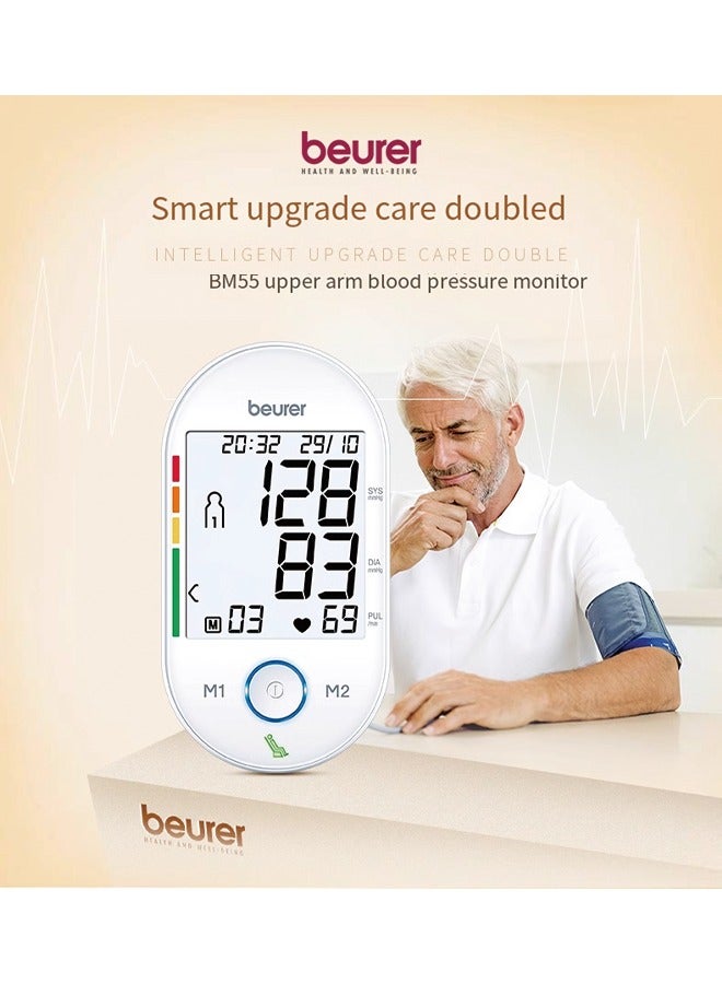 Beurer BM55 Upper Arm Blood Pressure Monitor – Home Use Electronic Blood Pressure Measuring Device for Elderly