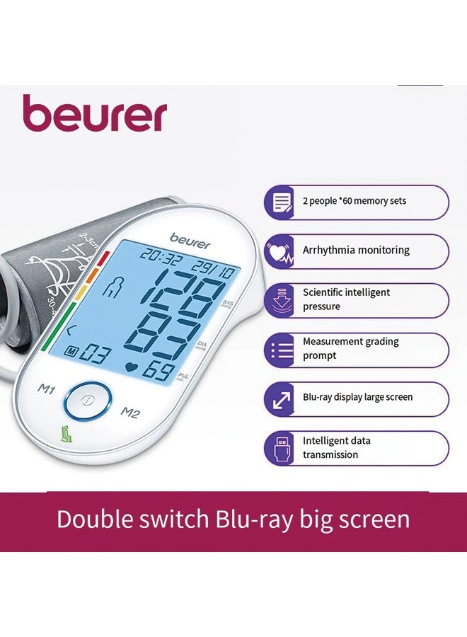 Beurer BM55 Upper Arm Blood Pressure Monitor – Home Use Electronic Blood Pressure Measuring Device for Elderly