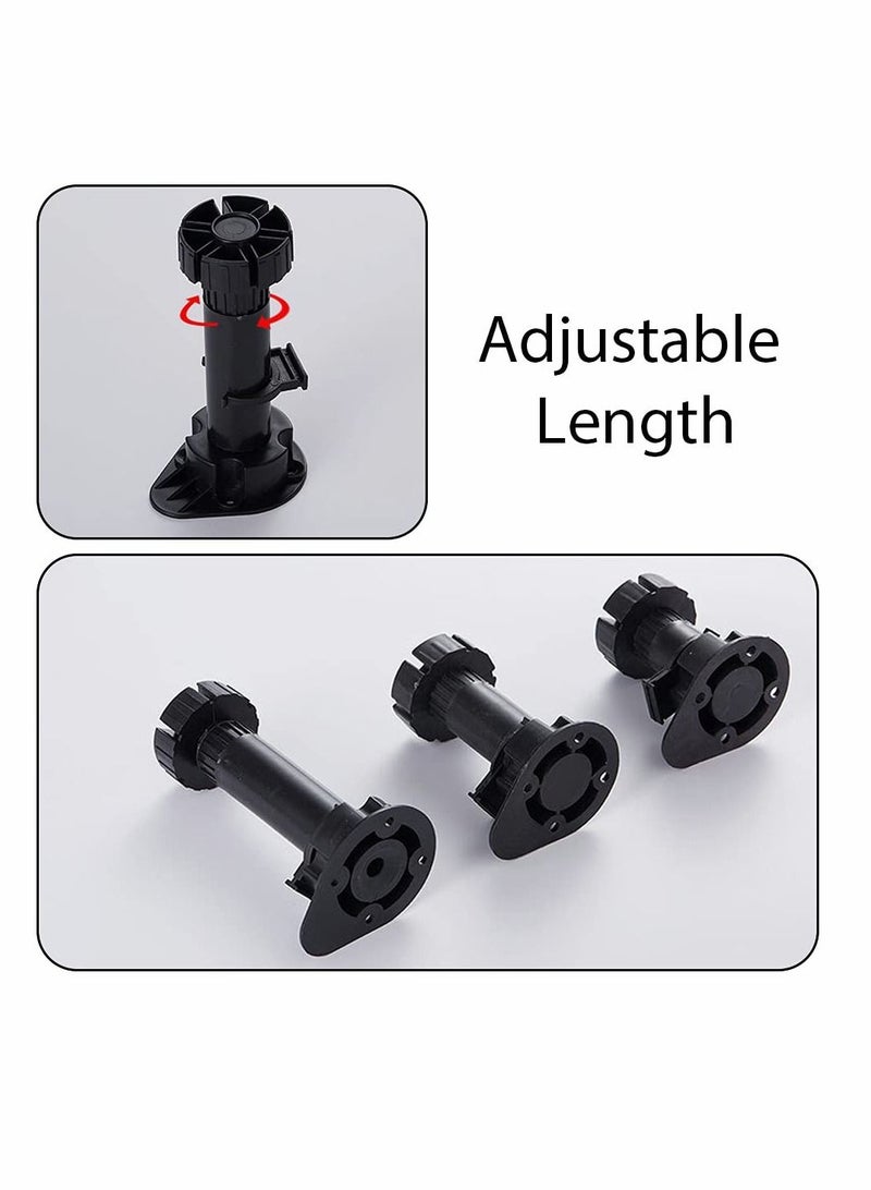 KASTWAVE Cabinet Foot Plastic Height Furniture Cupboard Leg Adjustable Feet for Kitchen Bathroom Cabinet 80120mm (6 Pcs)