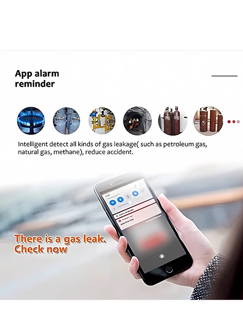 WiFi Natural Gas Detector,Smart WiFi Gas Leak Detector with Temperature Sensor LCD Display, Plug-in Gas Leak Sensor for LPG, LNG,Methane and Butane Gases