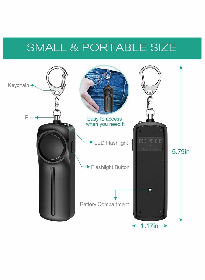 Personal Safety Alarm for Women Children and Seniors 130dB Rechargeable Security Siren with LED Light Easy to Use Emergency Alert Keychain Reusable Design