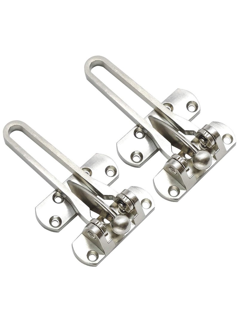 Door Lock Latch  Home Security Door Lock Swing Bar Door Guard for Kids  Hotel Door Latch  Thicken Solid Zinc Alloy Reinforcement Lock  Silver 2 Pack