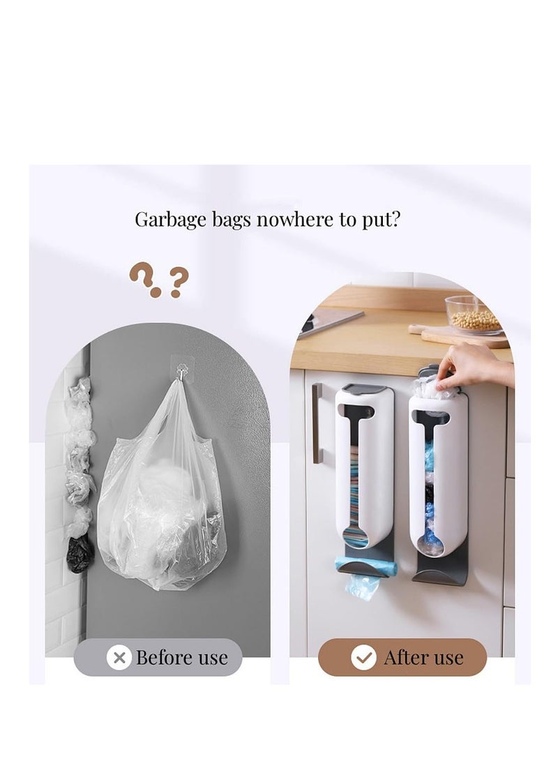 Wall Mount Plastic Bag Organizer Grocery Bag Dispenser Bags holder for Plastic Bags Home Kitchen Simple and Environmentally Friendly Versatile Use No drilling required (White)