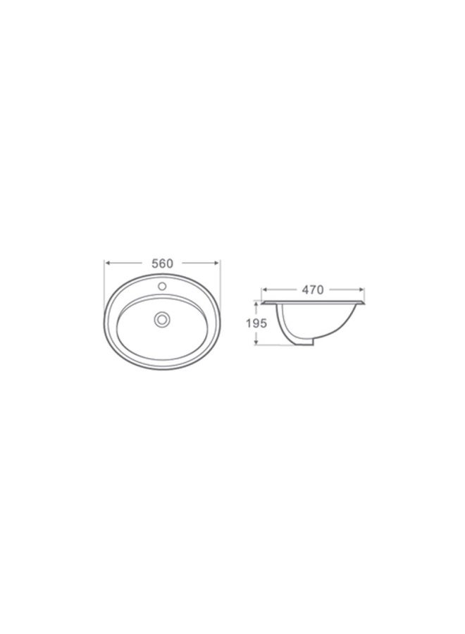 Above Counter Wash Basin Kn-221 White -Milano-Made In China