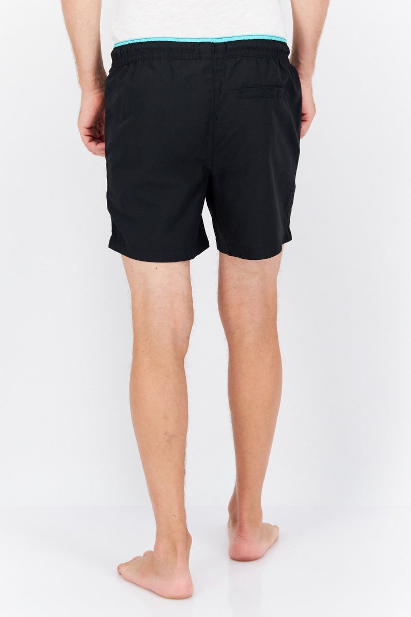 Men 2 Pc Brand Logo Drawstring Board Shorts, Navy/Black