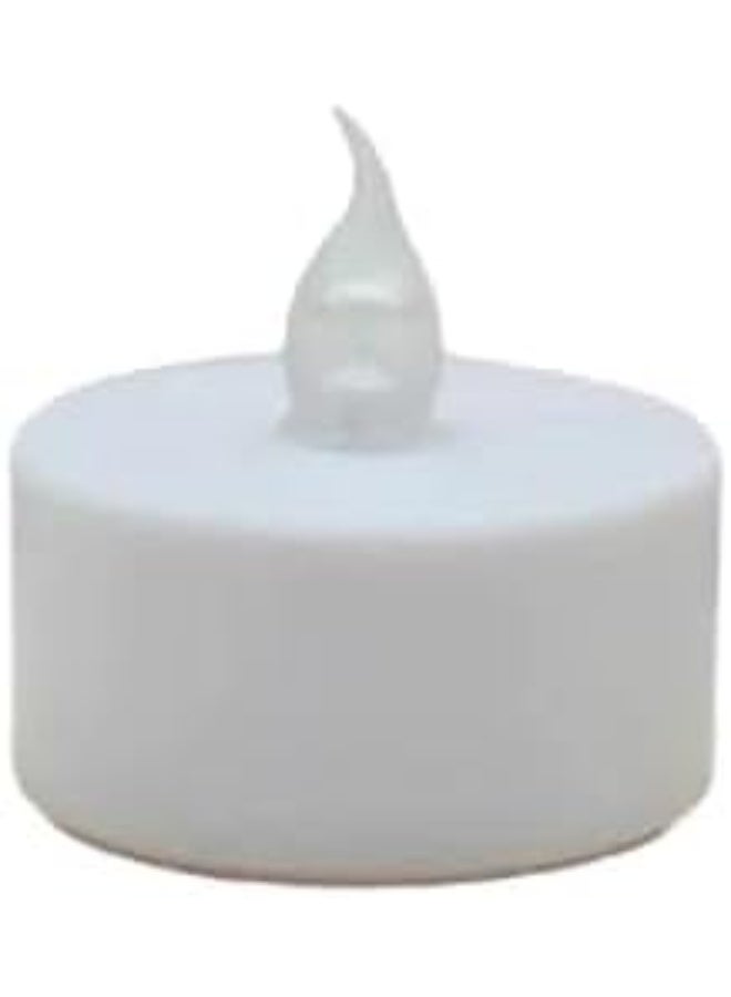 Box Of 24 Pieces Artificial Tea Light Candles For Wedding  And  Home Decorations 3.5X3.5X3.5Cm White