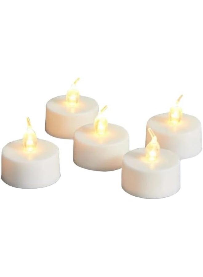 Box Of 24 Pieces Artificial Tea Light Candles For Wedding  And  Home Decorations 3.5X3.5X3.5Cm White