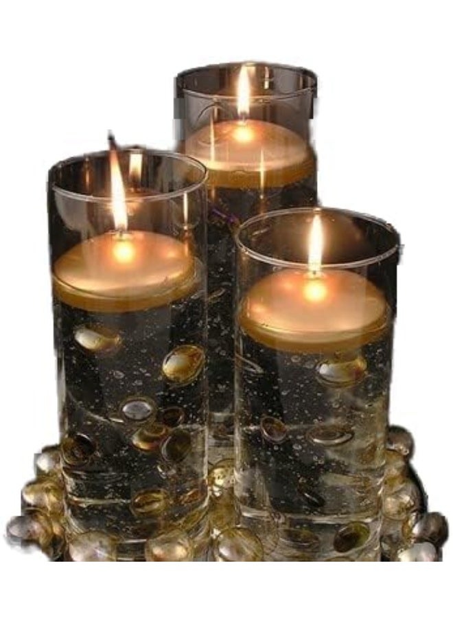 Floating Candles Natural Pack Of 20 Pieces Unscented Best Option To Light Your Home Decor With Golden Color Floating Candles 2X2X2Cm Gold