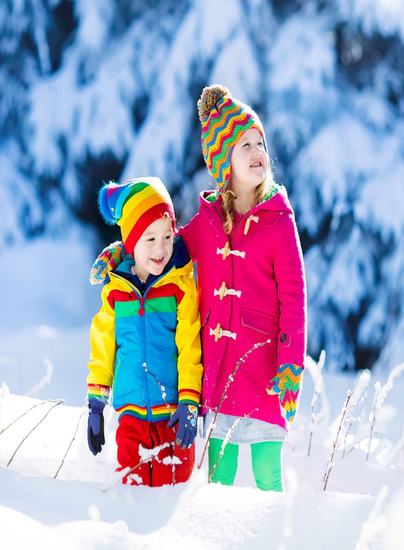 Kids Waterproof Ski Gloves, Thermal Snow Gloves with Adjustable Cuffs for Winter Activities, Ideal for Cycling, Skiing, Skating, and Hiking, Perfect for Children