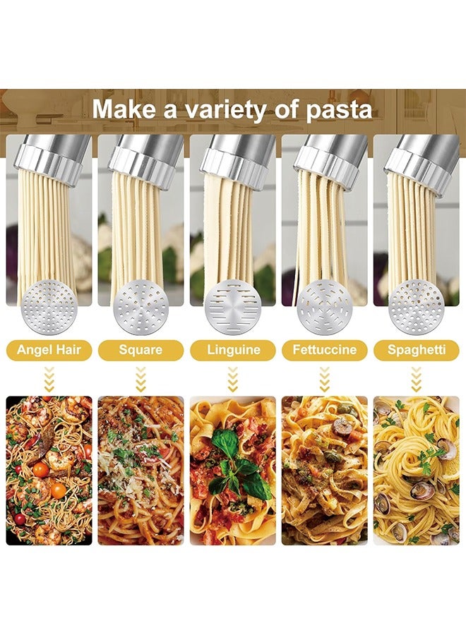 Handheld Electric Pasta Maker, 5-in-1 Cordless Pasta Maker Machine, Portable Noodle Maker with Dough Cutter, Automatic Noodle Press Machine, Homemade Spaghetti Maker-White