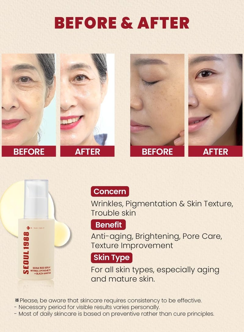 K-SECRET SEOUL 1988 Serum : Retinal Liposome 2% + Black Ginseng 30ml