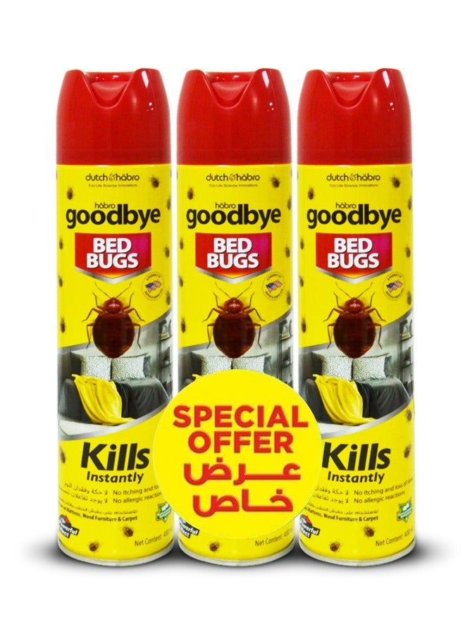 Instant Kills Bed Bugs & Fleas Spray - 3x400ml Pack of 3