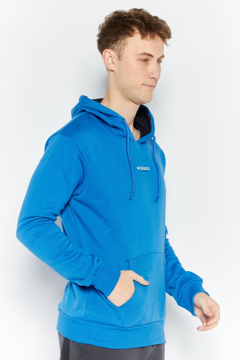 Men Sportswear Fit Long Sleeve Training Hooded Sweatshirt, Blue