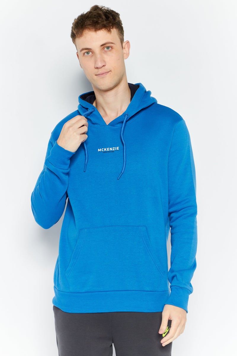 Men Sportswear Fit Long Sleeve Training Hooded Sweatshirt, Blue
