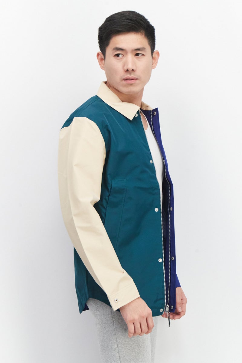 Men Sportswear Fit Long Sleeves Outdoor Jacket, Blue
