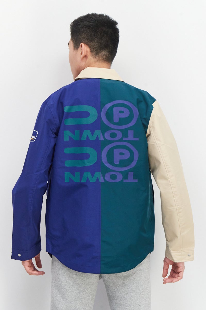 Men Sportswear Fit Long Sleeves Outdoor Jacket, Blue