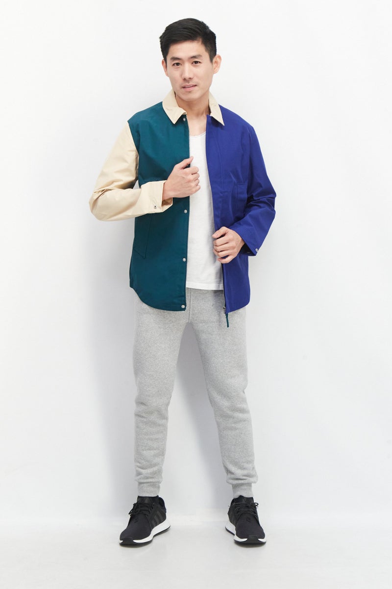 Men Sportswear Fit Long Sleeves Outdoor Jacket, Blue