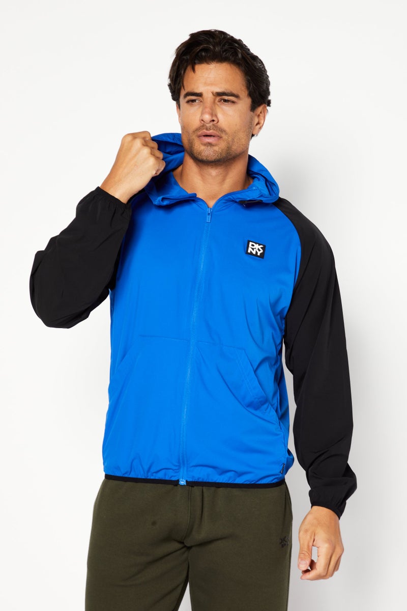 Men Sportswear Fit Training Jacket, Blue/Black