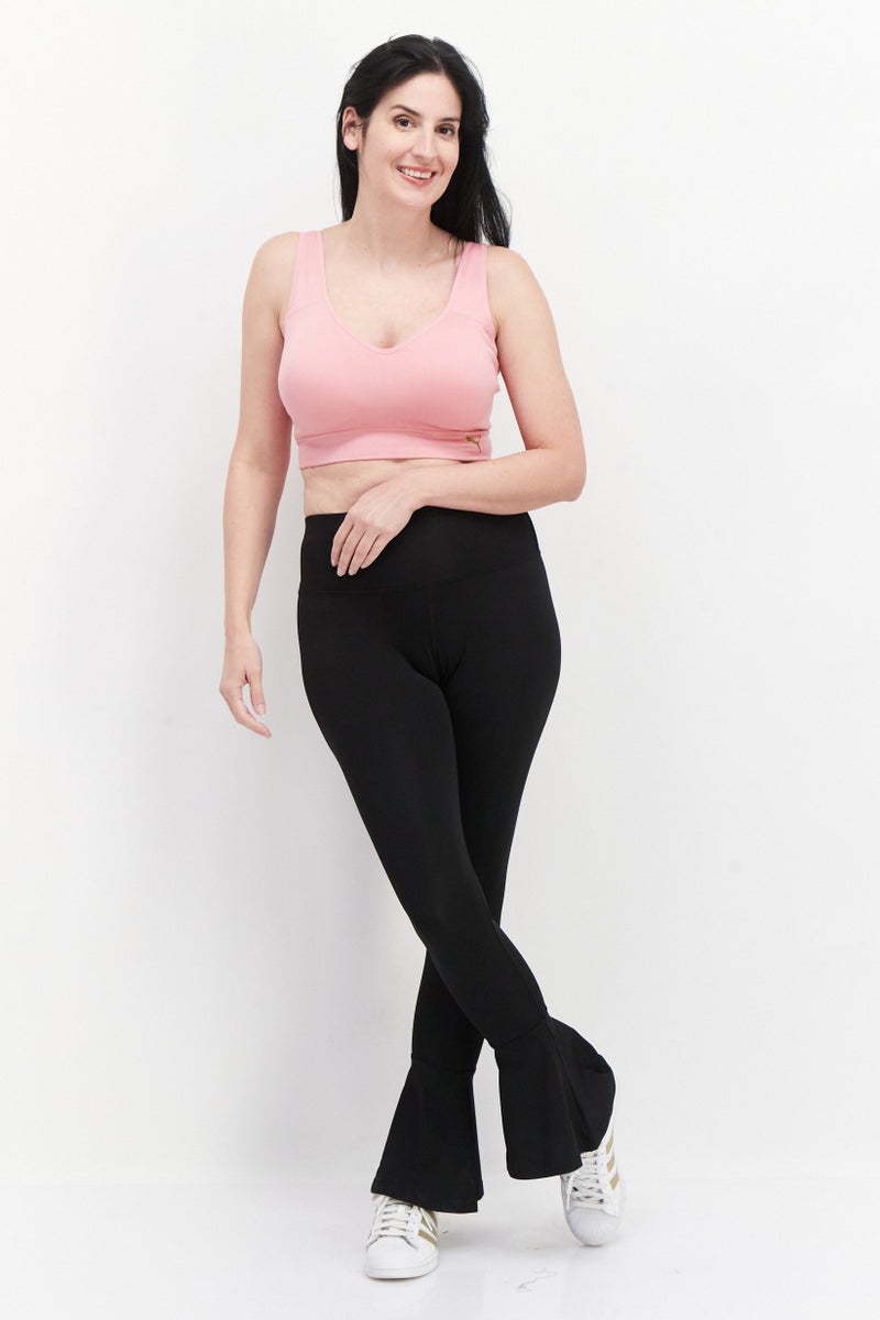 Women Full Length Solid Leggings, Black