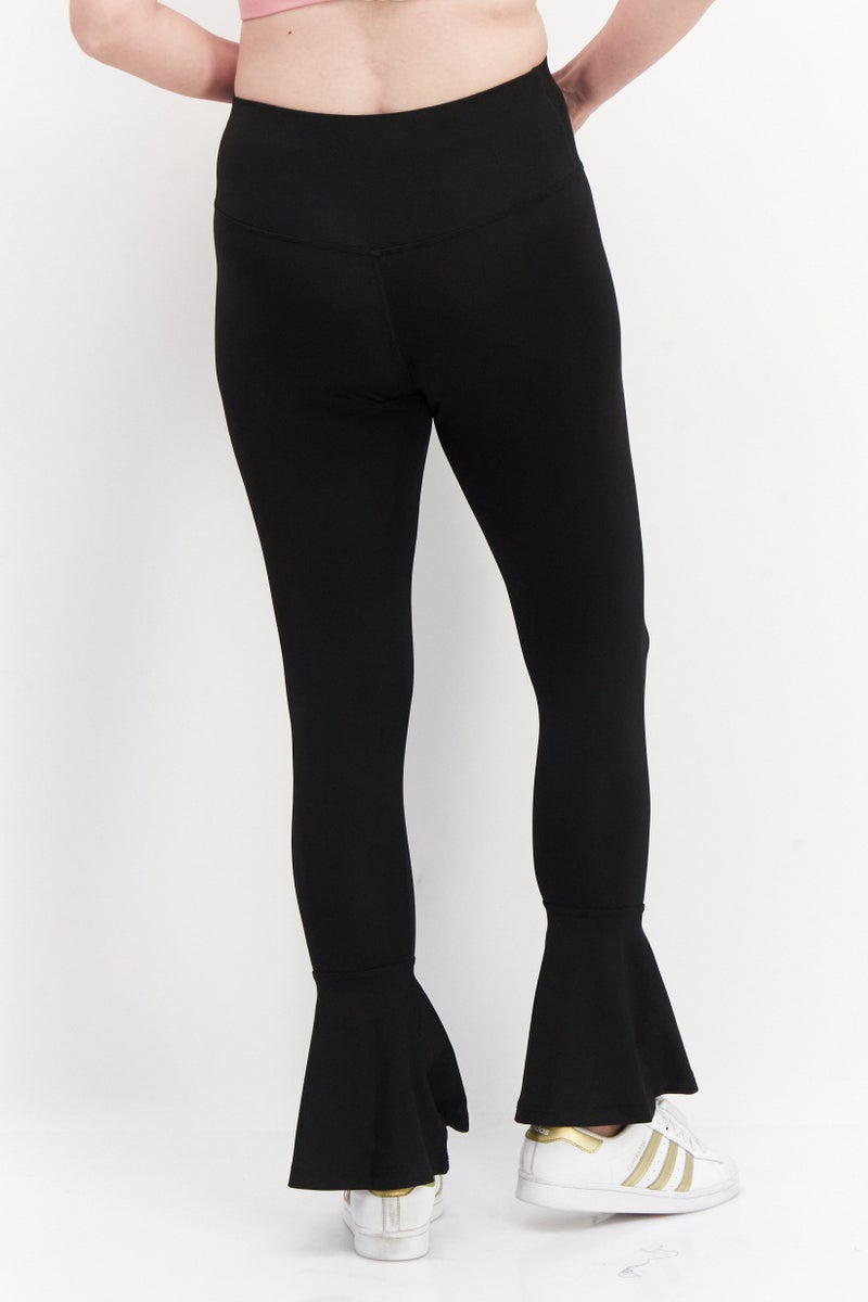 Women Full Length Solid Leggings, Black
