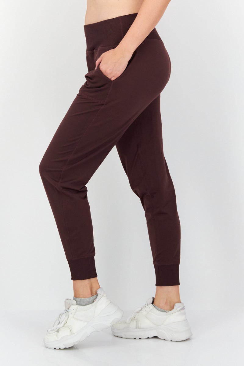 Women Sportswear Fit Training Jogger Pants, Burgundy