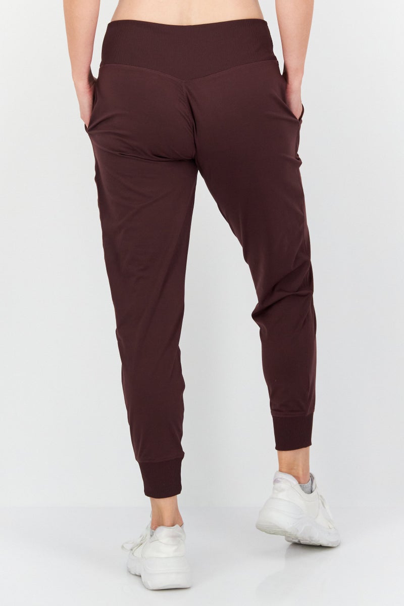 Women Sportswear Fit Training Jogger Pants, Burgundy