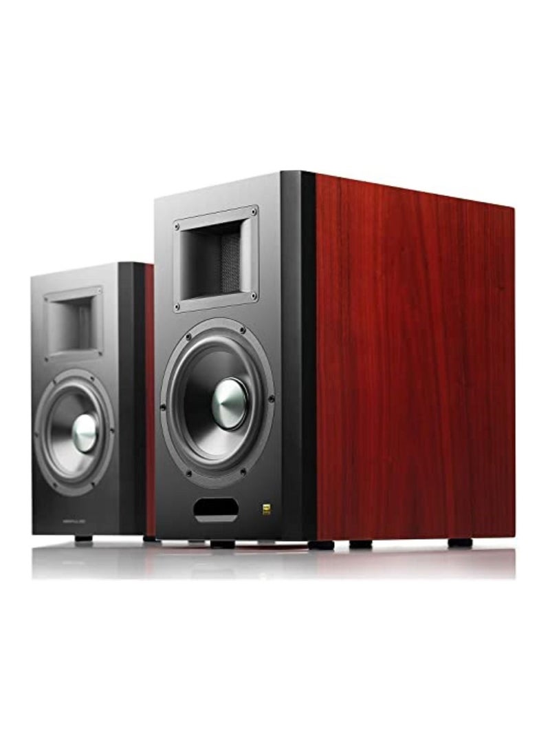 Airpulse A300 Pro Cherry Wood Styling Dual Active Bookshelf Speaker