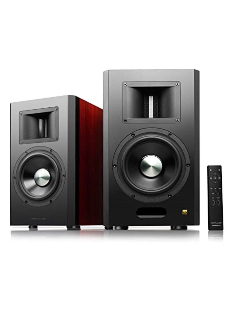 Airpulse A300 Pro Cherry Wood Styling Dual Active Bookshelf Speaker