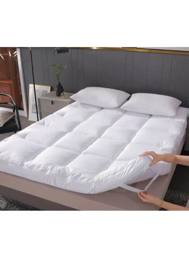 Cotton King Size Mattress Topper Cotton White 180x200cm