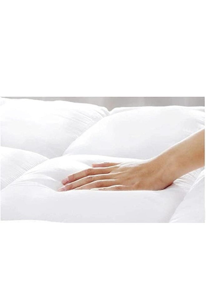 Cotton King Size Mattress Topper Cotton White 180x200cm