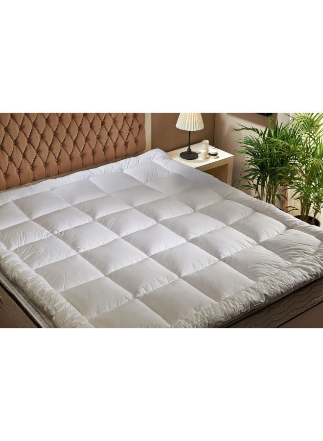 Cotton King Size Mattress Topper Cotton White 180x200cm