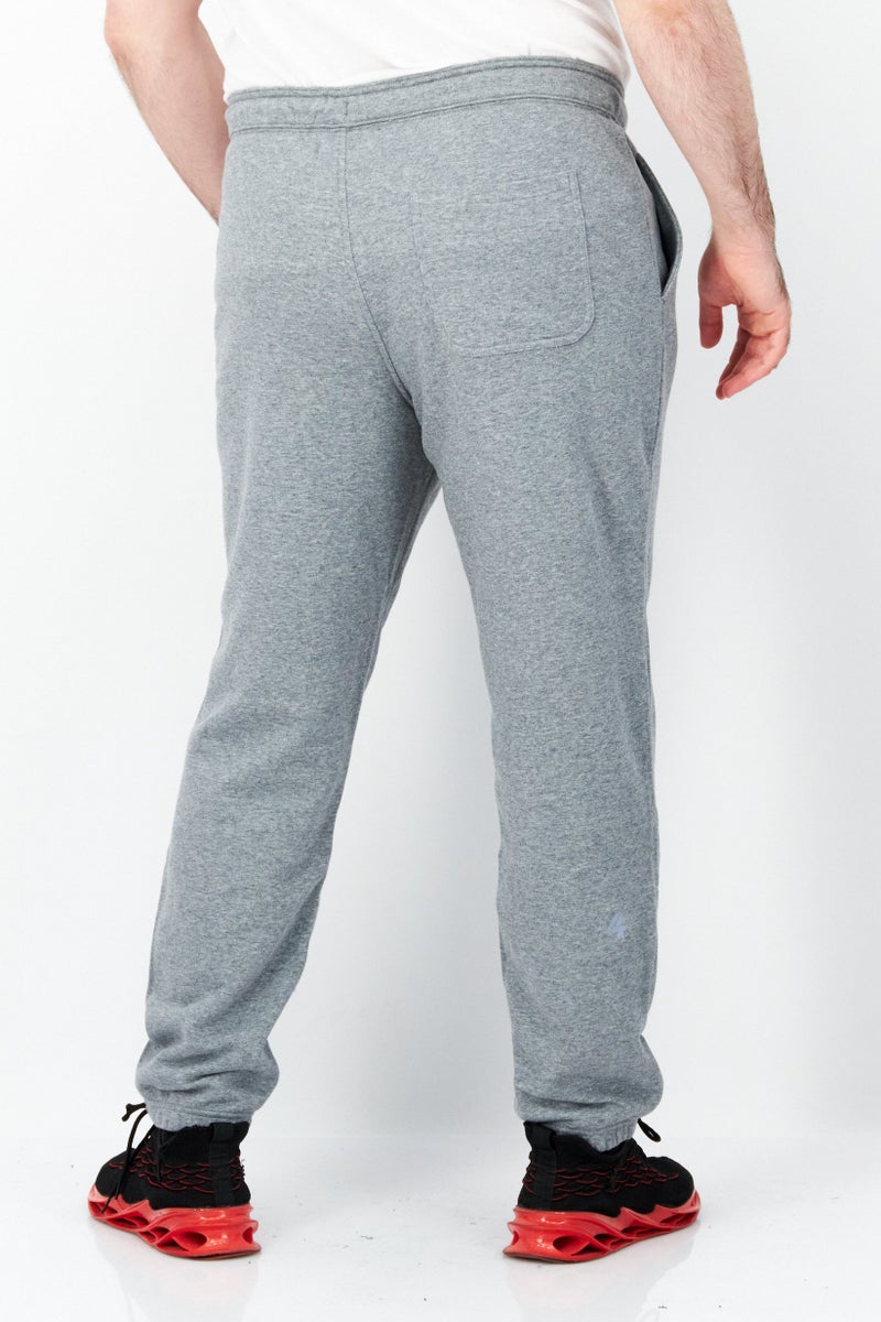 Men Regular Fit Heather Drawstring Sweatpants, Grey Heather