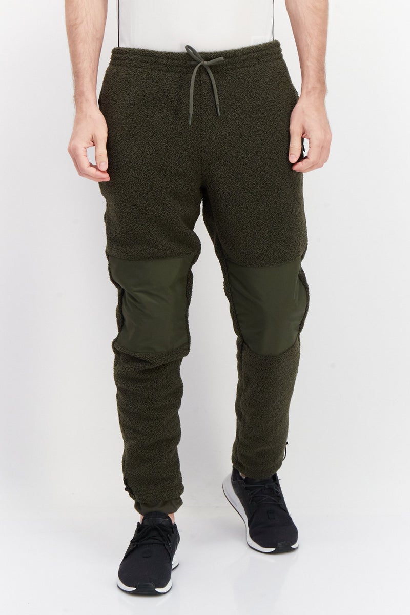 Men Regular Fit Sweat Pants, Army Green