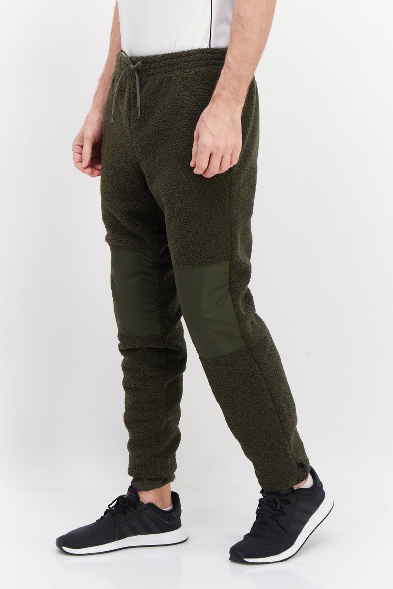 Men Regular Fit Sweat Pants, Army Green