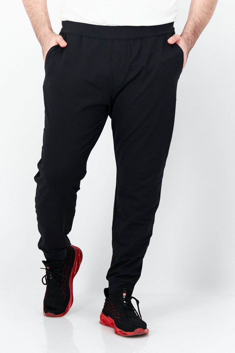 Men Plain Sweatpants, Black